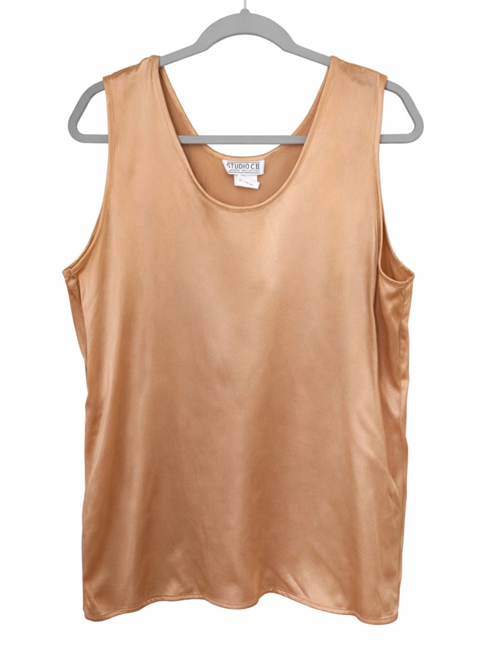 Studio CIE Satin Tank Top in Champagne vintage made in USA